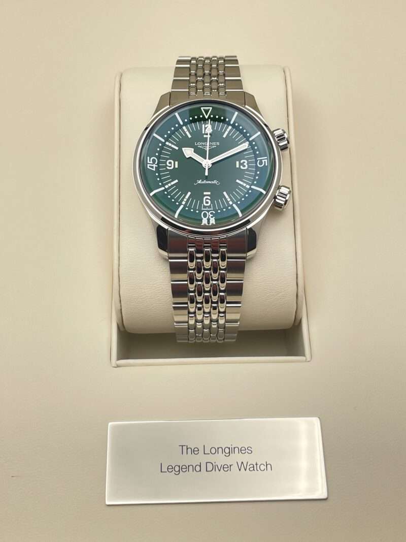 Longines Legend Diver 39mm Green Dial L3.764.4.06.6 - NEU - Full Set – Bild 7