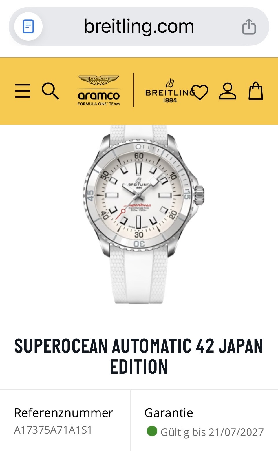 Breitling Superocean 42 Automatic Japan Edition - A17375A71A1S1 - Breitling Garantie bis 07/2027 – Bild 11